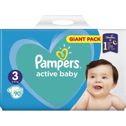 Pampers Active Baby Giant Pack+ Νο3 (6-10kg) 90 τεμ