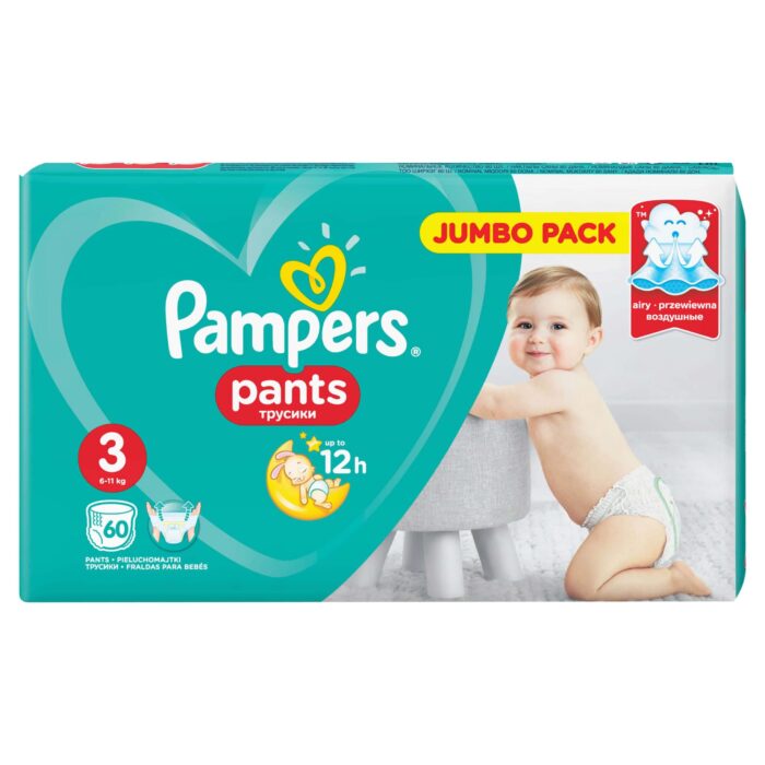 Πάνα βρακάκι Pampers Pants no3 6-11kg - 60τμχ JUMBO pack