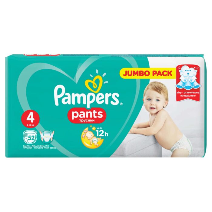 Pampers pants no4 -Panesgiaolous Πάνα βρακάκι Pampers Pants no4 9-15kg - 52τμχ JUMBO pack