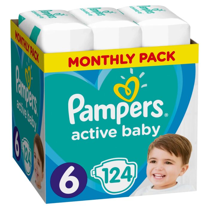 Pampers Active Baby Monthly Pack Νο6 (13-18kg) 124τεμ
