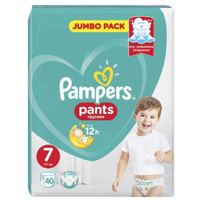 Πάνα βρακάκι Pampers Pants no7 17+kg - 40τμχ JUMBO pack