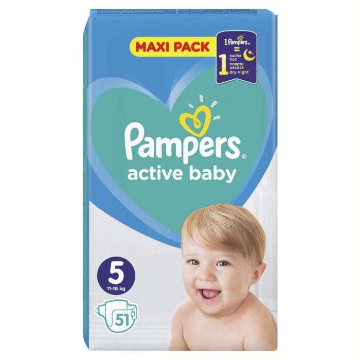 Pampers Active Baby Maxi Pack Νο5 (11-16kg) 51 τεμ