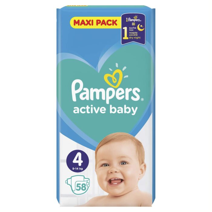 Pampers Active Baby Maxi Pack Νο4 (9-14kg) 58 τεμ