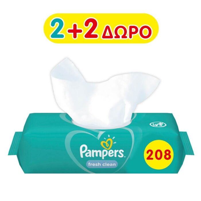 Μωρομάντηλα Pampers Fresh 208τεμ 2+2 Δώρο (4x52τεμ)     - 2