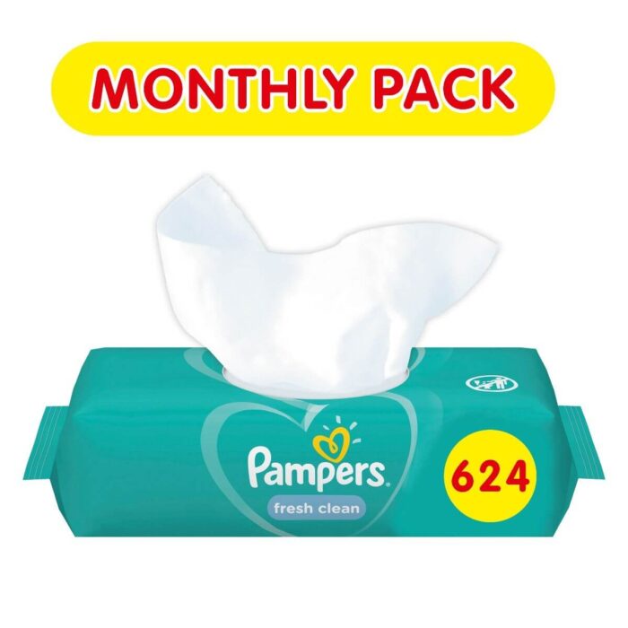 Μωρομάντηλα Pampers Fresh Monthly Βοx 624τεμ – 12×52τεμ
