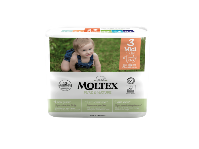 Moltex pure & nature midi no3 4-9kg 33 τεμαχίων - 2