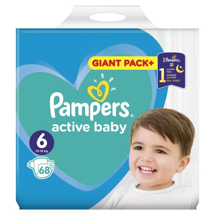 PAMPERS ACTIVE BABY DRY GIANT PACK+ ΝΟ6 (13-18KG) 68