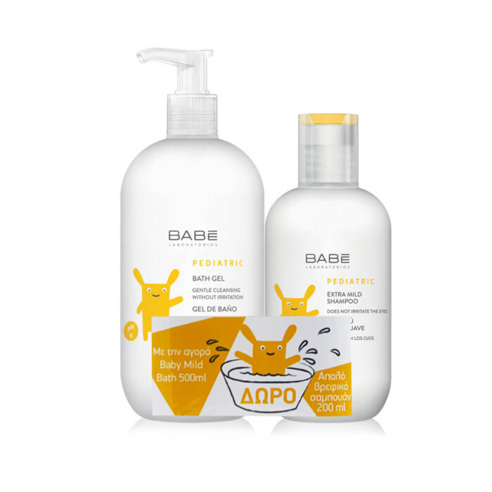 Babe bath gel & δωρο για νινίδα Babe PROMO PACK Pediatric Oil Soap Βρεφικό Αφρόλουτρο 200ml & ΔΩΡΟ Pediatric Cradle Cap Shampoo για την Νινίδα 200ml