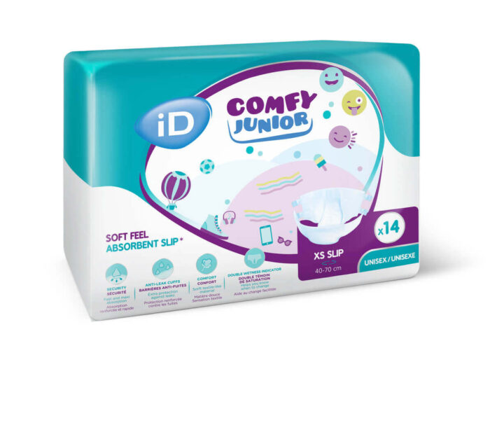 ID Comfy Junior 14 τεμάχια – Παιδικές πάνες ακράτειας με αυτοκόλλητες ταινίες 4 ετών+ (17kg-30kg)