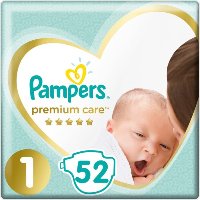 Pampers Premium Care No1 Newborn 2-5 kg 52τμχ