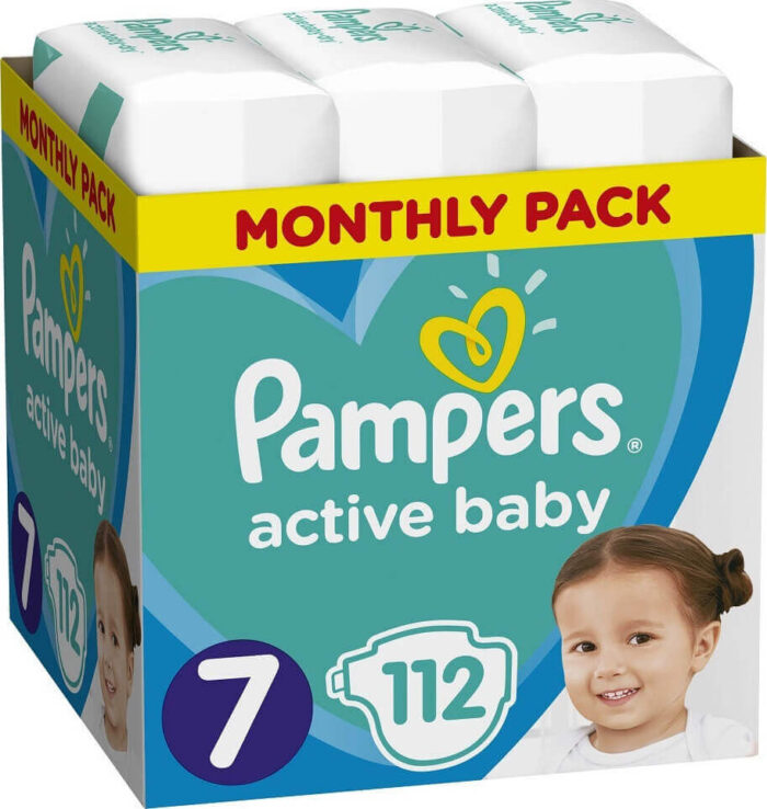 Pampers Active Baby Monthly Pack Νο7 (15+kg) 112 τεμ