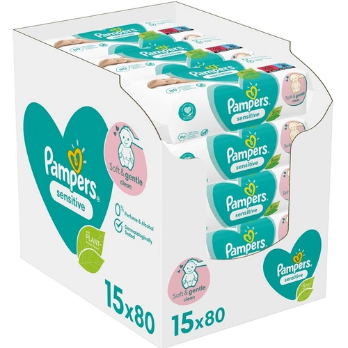 Pampers Wipes Sensitive XXL Monthly Bοx Μωρομάντηλα για το Ευαίσθητο Δερματάκι του Μωρού, 1200τμχ