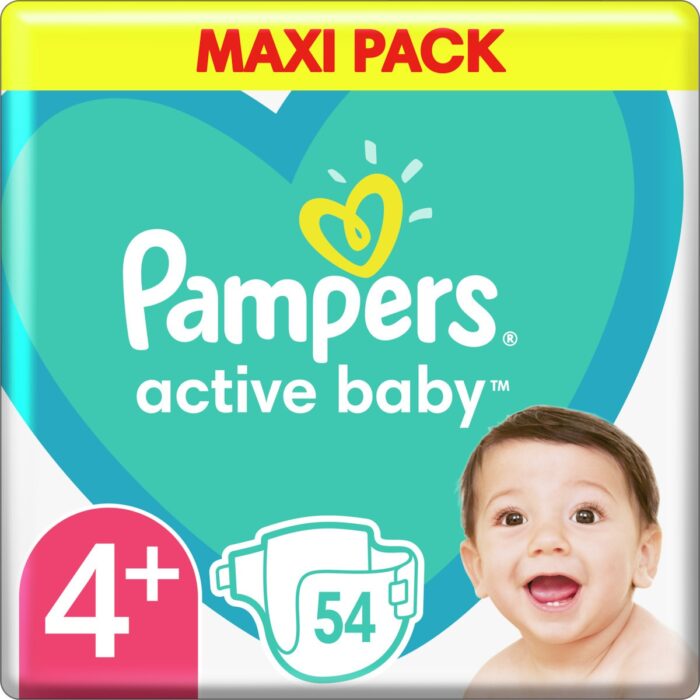 Pampers Active Baby Μέγεθος 4+ (10-15 kg) (Maxi) 54τεμ