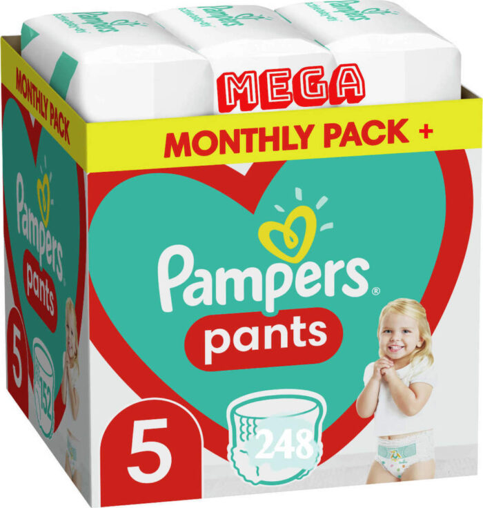 Pampers Pants Mega Monthly Pack+ Νο5 (12-17kg) 248τεμ