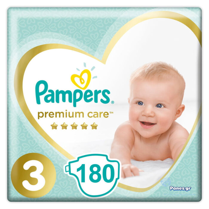 Pampers Premium Care Jumbo Mega Pack Νο3 (6-10kg) 180 τεμ - 1
