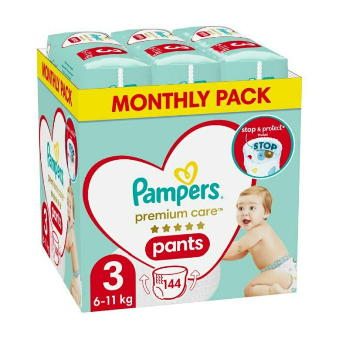 Pampers Premium Care Pants Monthly Pack (144τεμ) Νo3 (6-11kg)