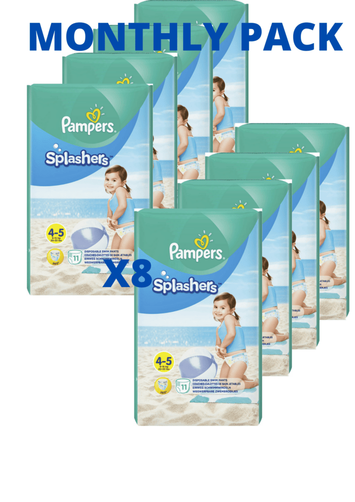 Βρακάκια πισίνας Pampers Splashers No 4-5 (9-15kg) 11τμχ x 8 MONTHLY PACK
