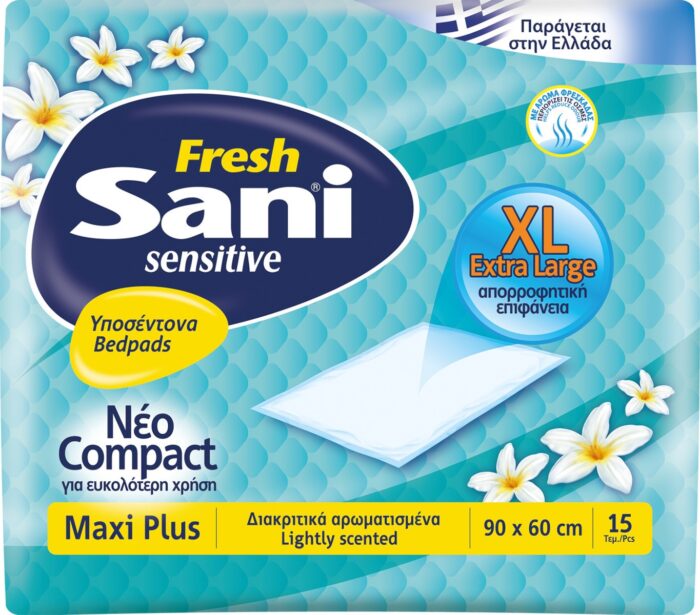 Sani Υποσέντονο Sensitive Maxi Plus Fresh 90 x 60 cm 6x15τμχ MONTHLY PACK ( 90 TEMAXIA)