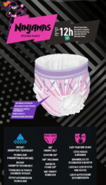 Pampers Πάνες Βρακάκι Ninjamas Girl για 17-30kg 60τμχ - 2