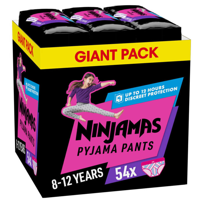 Pampers Πάνες Βρακάκι Ninjamas Girl για 27-43kg 54τμχ - 2