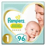 Pampers Premium Protection No1 Newborn 2-5 kg 96τμχ