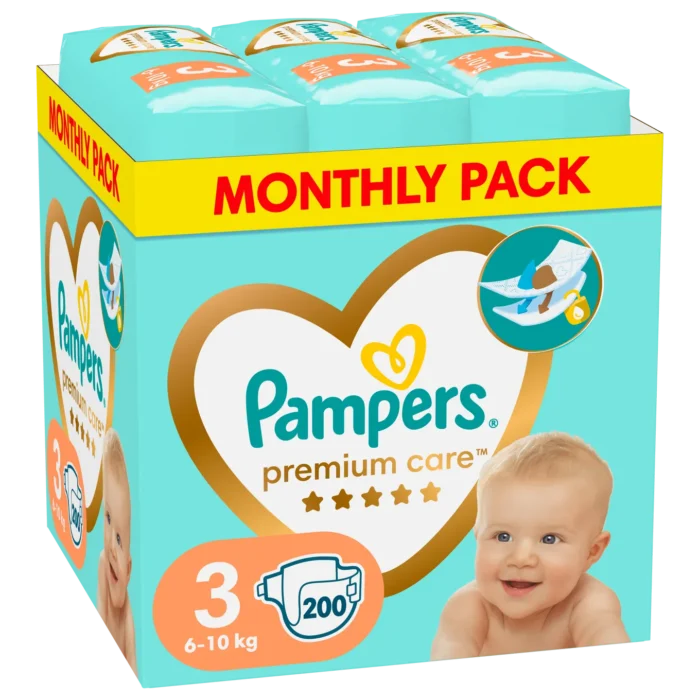 Pampers Premium Care Monthly Pack Νο3 (6-10kg) 200τεμ