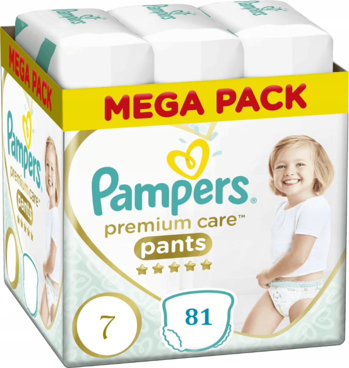 Pampers Πανες Premium Care Pants Mega Pack (81τεμ) Νo7 (17+Kg)
