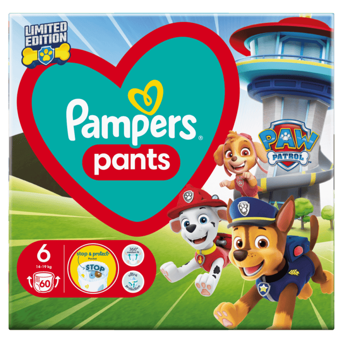 Πάνες Pampers Pants Paw Patrol – limited edition Νο6 (14-19kg) 60τεμ - 2