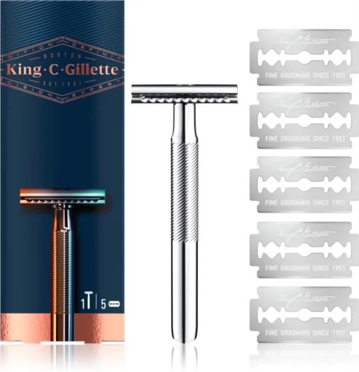 Gillette King C. Double Edge Ξυραφάκι Ασφαλείας Κλειστού Τύπου με Λεπίδες 5τμχ
