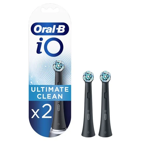 Oral-B iO Ultimate Clean Ανταλλακτικές Κεφαλές Ηλεκτρικής Οδοντόβουρτσας Μαύρες, 2Τμχ.