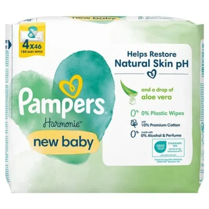 Pampers PROMO PACK Harmonie New Baby Μωρομάντηλα 4x46τμχ (184τμχ).