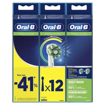 Oral-B CrossAction Ανταλλακτικές Κεφαλές Ηλεκτρικής Οδοντόβουρτσας 12τμχ.
