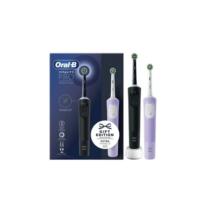 Oral-B Vitality Pro Duo Pack Ηλεκτρική Οδοντόβουρτσα Black & LIlac