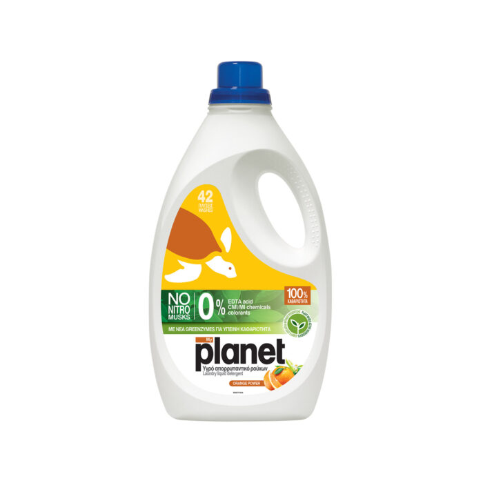 myPlanet Υγρό Πλυντηρίου Ρούχων Orange Power Planet (42μεζ/ 2,1lt)