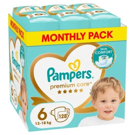 Pampers MONTHLY PACK Premium Care Πάνα Μέγεθος 6 (13kg-18kg) 128τμχ.