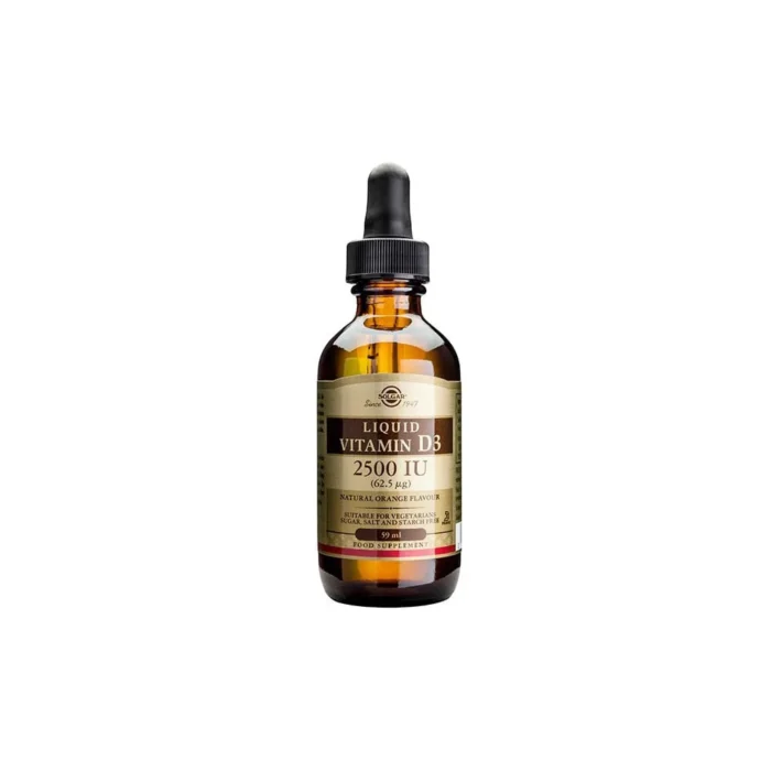 Solgar Vitamin D3 2500IU Liquid 62.5mg Συμπλήρωμα Διατροφής Βιταμίνης D3 Ιδανικό Για Την Υγεία Των Οστών & Των Αρθρώσεων 59ml