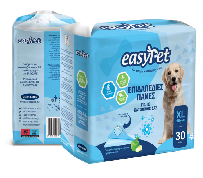 Easypet Επιδαπέδιες Πάνες για το κατοικίδιο σας – XL– 60x90cm – 60 τεμαχίων(30x2) - 12