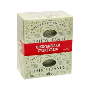 Papoutsanis Pure Olive Πράσινο Σαπούνι 4x125gr