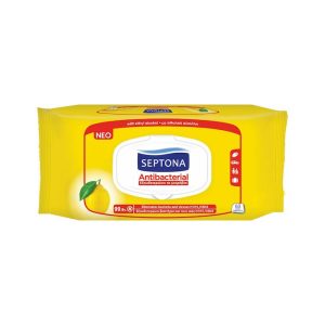 Septona Antibacterial Υγρά Μαντηλάκια Λεμόνι 60τμχ