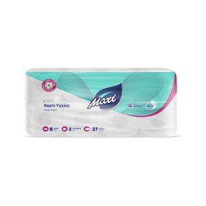 Maxi Decor Χαρτί Υγείας 8 Ρολά 2 Φύλλων (100gr/Ρολό)