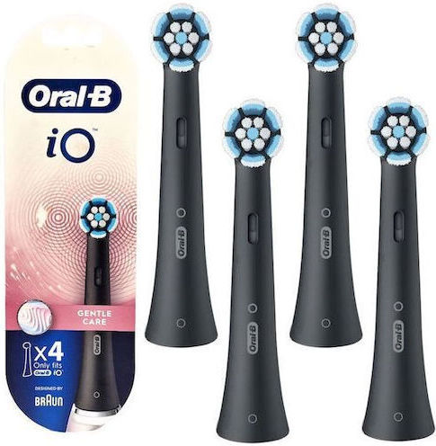 Oral-B iO Gentle Care Ανταλλακτικές Κεφαλές για Ηλεκτρική Οδοντόβουρτσα Black 4τμχ