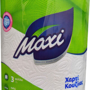Maxi Ultra Absorbent Χαρτί Κουζίνας Ρολό 3 Φύλλων (600gr/Ρολό)