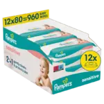 Pampers Sensitive Μωρομάντηλα 12×80τμχ (960 τεμάχια) - 0