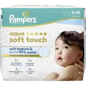 Pampers Μωρομάντηλα Aqua Soft Touch 3X48 (144τμχ)