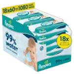 Pampers Aqua 99% Water Μωρομάντηλα18×60τμχ (1080 τεμάχια) - 0