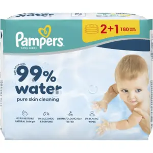 Pampers 99% Water Baby Wipes 180 Τεμάχια (3×60 Τεμάχια)
