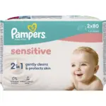Pampers μωρομάντηλα sensitive 2x80τεμ - 0