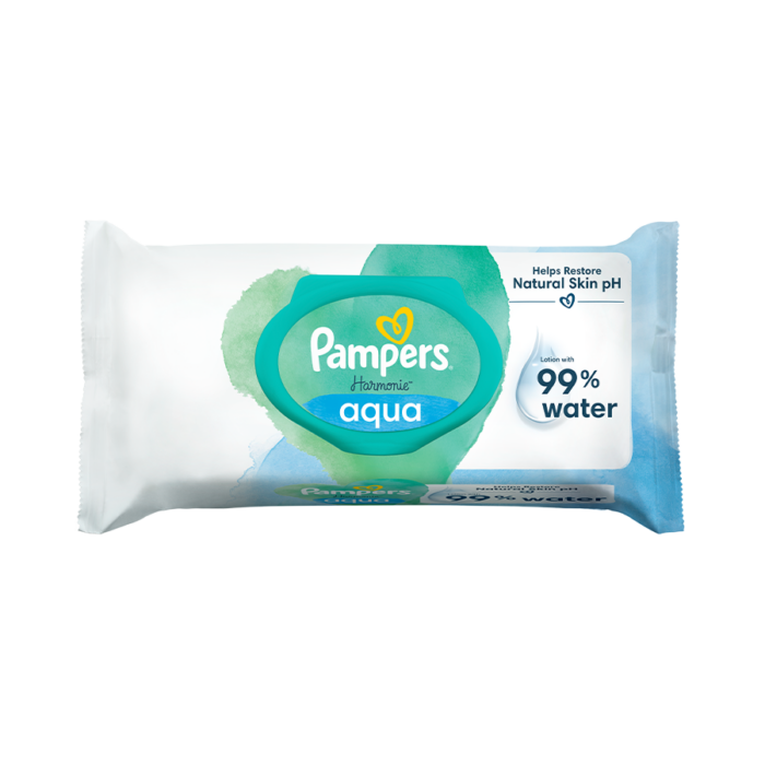 Pampers Aqua Soft Touch Μωρομάντηλα 12×48τμχ (576 τεμάχια) Pampers Aqua 99% Water Μωρομάντηλα 6×3×60τμχ 2+1 (1080 τεμάχια)