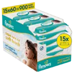 Pampers Aqua Soft Touch Μωρομάντηλα EBOX 15×60τμχ (900 τεμάχια) - 0