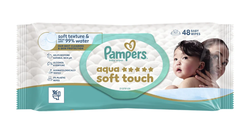 Pampers Aqua Soft Touch Μωρομάντηλα 48τμχ